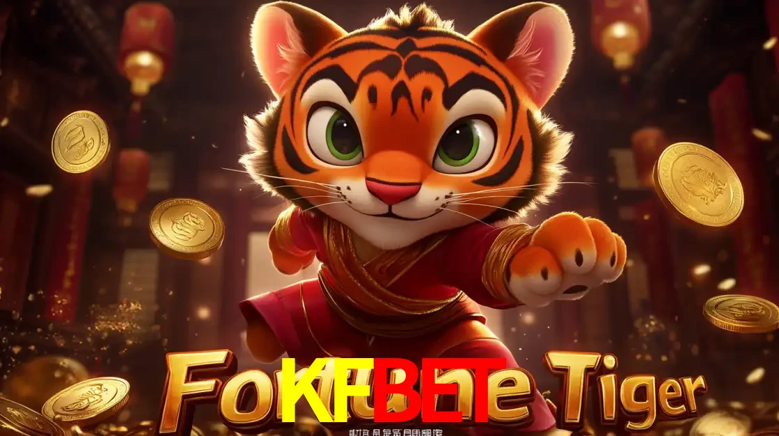 O carismático mascote do jogo de slot Fortune Tiger, um tigre fofo em pose de artes marciais, pronto para trazer sorte e multiplicadores de ganhos no cassino online KFBET.